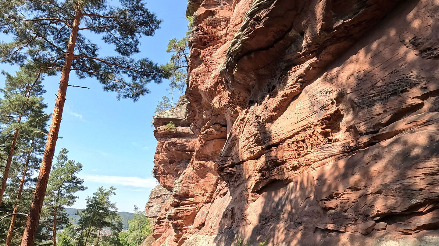 verwitterte Felswände am Spirkelbacher Rauhfels