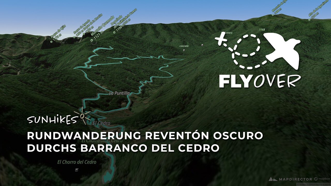 Zum gewaltigen Wasserfall: 3D-Flyover vom Reventón Oscuro durchs Barranco del Cedro