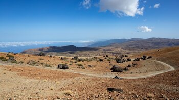 Blick über die Teide Eier mit Fortaleza und der Nordküste Teneriffas