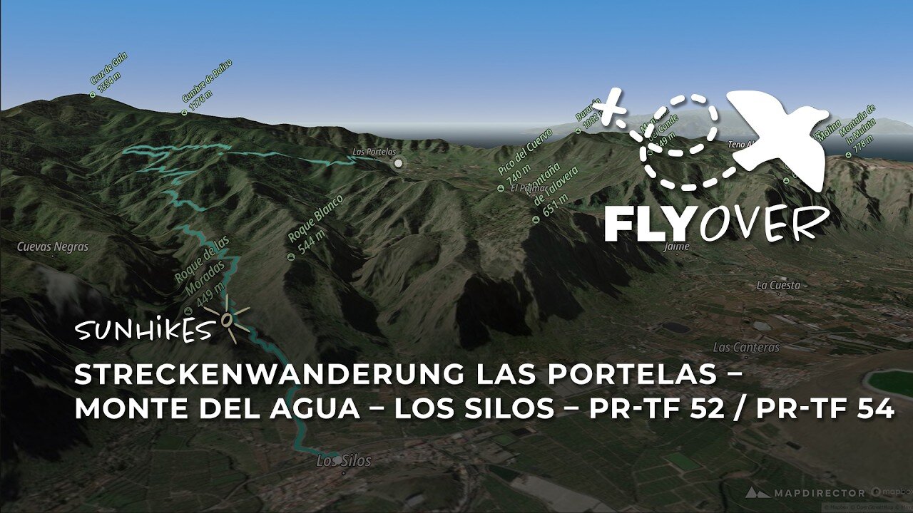 Verwunschener Lorbeerwald auf Teneriffa: Die Route über Las Moradas im 3D-Flyover