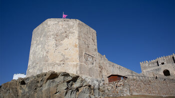 Die Festung Castillo de Guzmán el Bueno in Tarifa, des südlichsten Punkt des europäischen Festlands