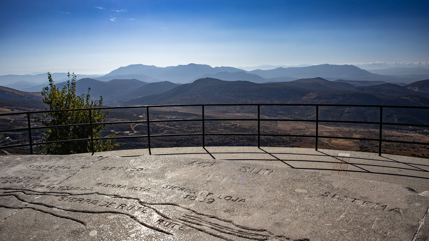 Panorama vom Picacho de Cabra zur Sierra de Rute