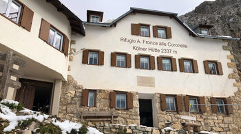 Rifugio Fronza alle Coronelle am Westhang des Rosengartenmassivs
