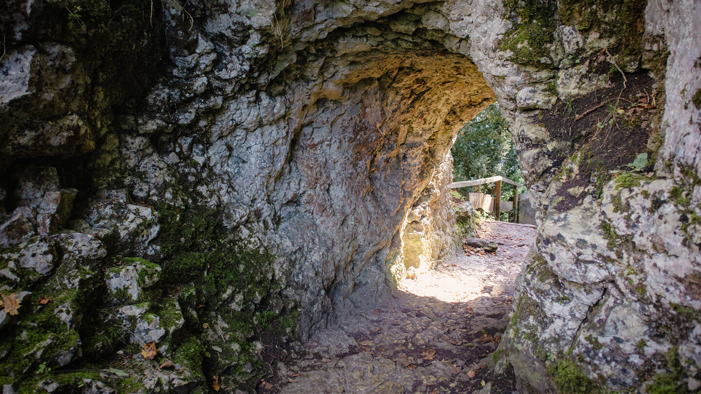 der Felsentunnel  im Fürstlichen Park Inzigkofen