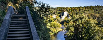 Aussicht von der Teufelsbrücke im Fürstlichen Park Inzigkofen