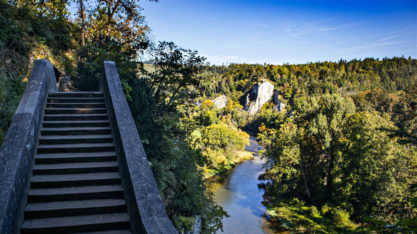 Aussicht von der Teufelsbrücke im Fürstlichen Park Inzigkofen