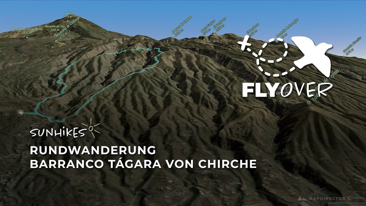 Spektakulärer Höhenweg auf Teneriffa: Die raue Runde durch den Barranco Tágara im Flyover Video
