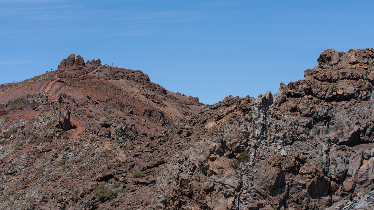 Blick vom Wanderweg zum Roque de los Muchachos