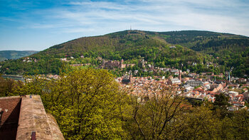 Ausblick von der Bismarck-Säule in Heidelberg