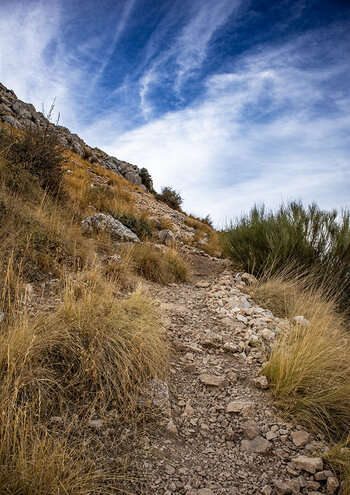 steiler Aufstieg am Collado de La Tiñosa