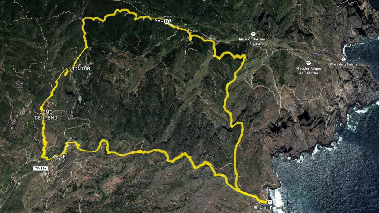 Sunhikes 3D Routenplaner Taborno - Playa de Tamadite