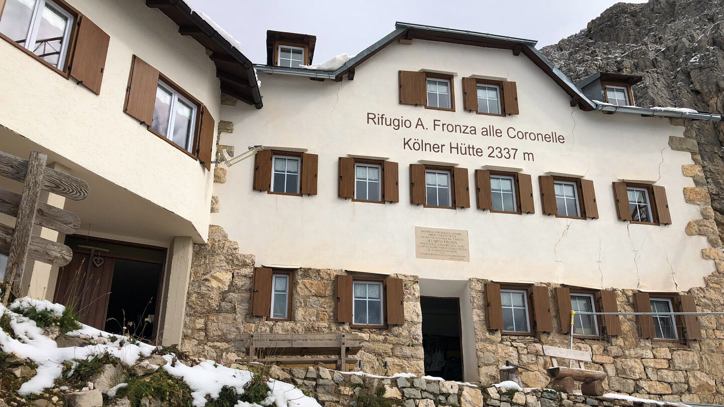die Kölner Hütte ist auch als Rifugio Fronza alle Coronelle bekannt Kölner Hütte oder Rifugio Fronza alle Coronelle