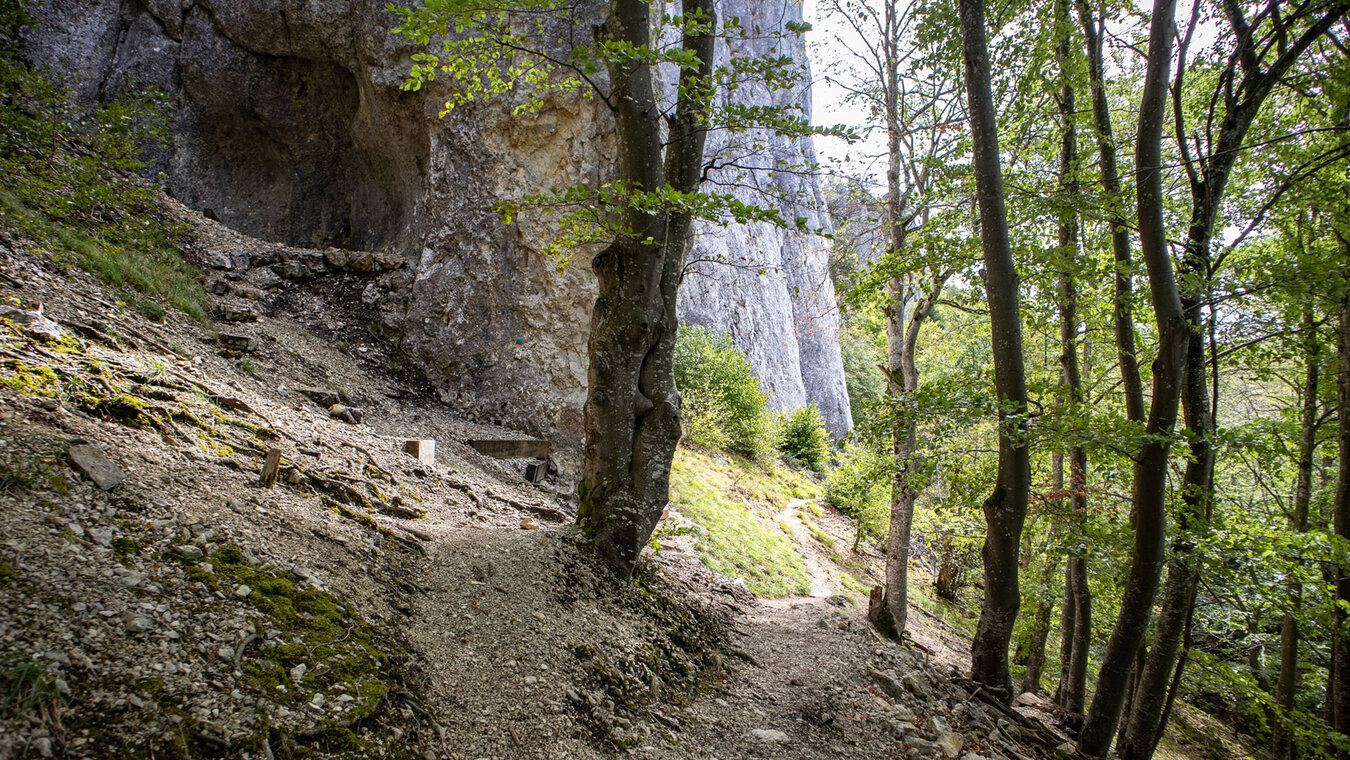 Felsenpfad am Fuß der Hausener Zinnen | © Sunhikes