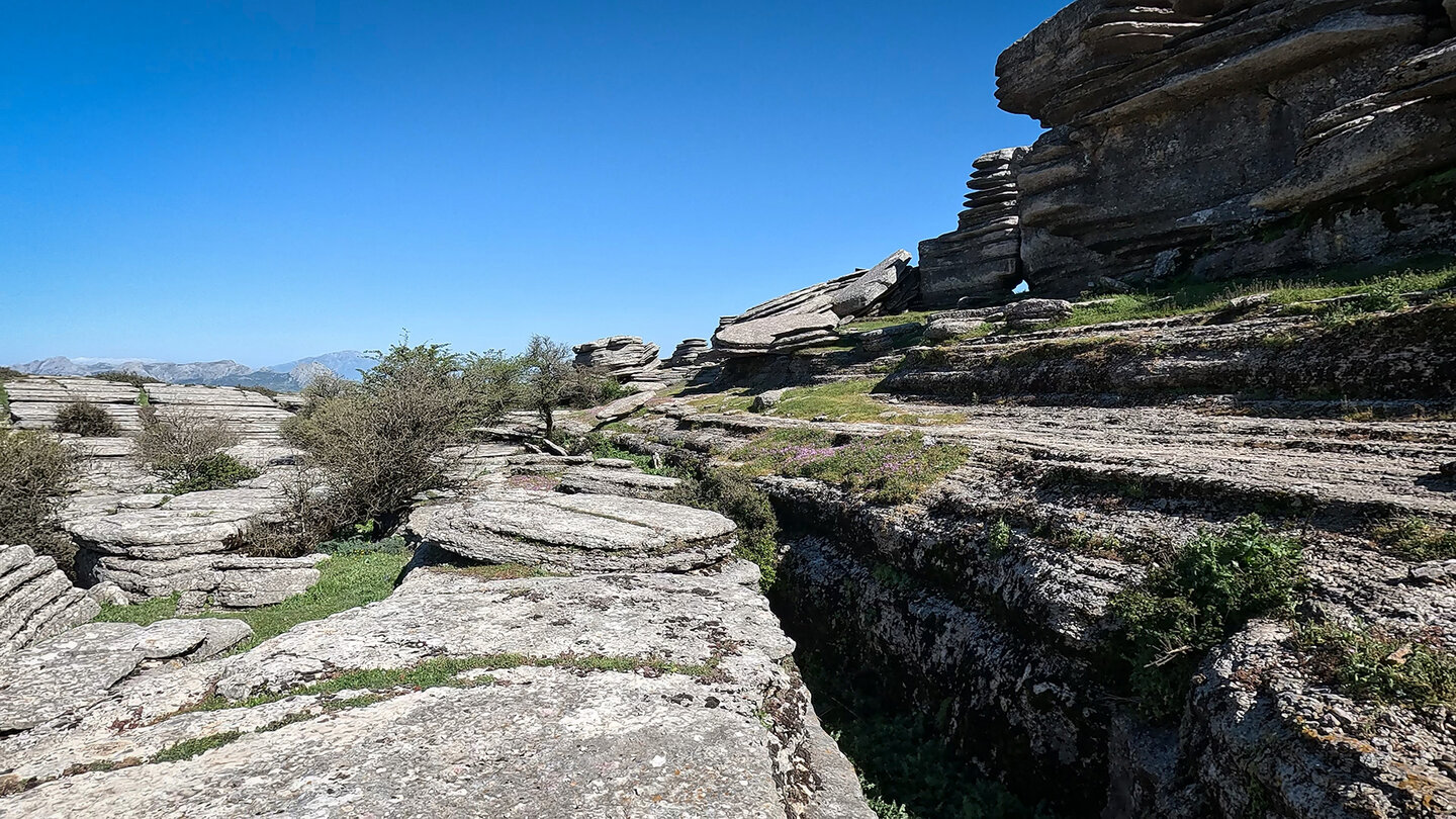 Sedimentschichtungen und Felspalten im Torcal Alto | © Sunhikes Sedimentschichtungen im Torcal Alto | © Sunhikes