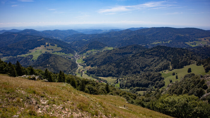Ausblick aufs kleine Wiesental vom Belchen | © Sunhikes Ausblick aufs kleine Wiesental vom Belchen | © Sunhikes