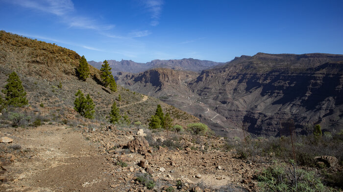 die Schlucht Barranco de Arguineguín vom Monumento Natural de Tauro | © Sunhikes